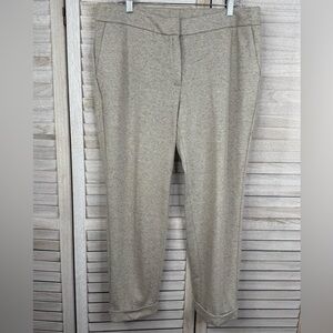 TALBOTS Mid Rise Heritage Straight Leg Pants with Folded Hem Beige Marl-1XP